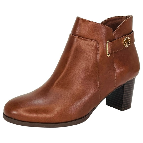 Giani Bernini Shoes - Giani Bernini Artemyss Brown Faux Leather Womens Ankle Boots Size 8.5W